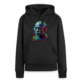Friedensnobelpreisträger Mahatma Gandhi Geschenk - Frauen Premium Bio Hoodie - Schwarz - Vorne - Julia (174cm)