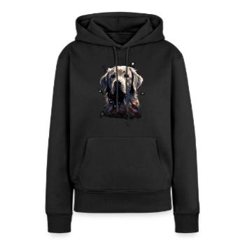 Hund Amerikanische Flagge stolzer Hundeliebhaber - Frauen Premium Bio Hoodie - Schwarz - Vorne - Julia (174cm)