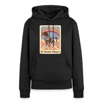 Deutscher Drahthaar-Jagdhund GWP Whispere - Frauen Premium Bio Hoodie - Schwarz - Vorne - Julia (174cm)