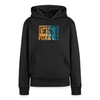 Fußballzubehör Geschenkidee Fußballfan - Frauen Premium Bio Hoodie - Schwarz - Vorne - Julia (174cm)