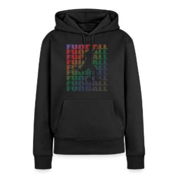 Fußballzubehör Geschenkidee Fußballfan - Frauen Premium Bio Hoodie - Schwarz - Vorne - Julia (174cm)