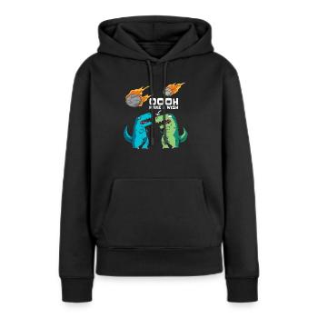 Redirection vers Space Space Dinosaur Astroid - Sweat à capuche Premium bio Femme - noir - Devant - Julia (174cm)