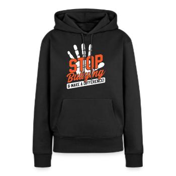 Prévention de l’intimidation Gentillesse - Sweat à capuche Premium bio Femme - noir - Devant - Julia (174cm)