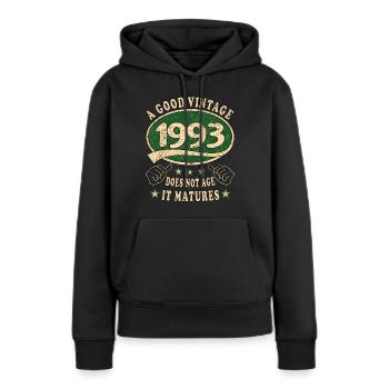 30. Geburtstag 1993 30er Guter Jahrgang - Frauen Premium Bio Hoodie - Schwarz - Vorne - Julia (174cm)