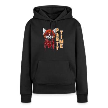 Furry Fandom Fursuits Party Party Time - Sweat à capuche Premium bio Femme - noir - Devant - Julia (174cm)
