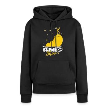 Limace de banane visqueuse et brillante - Sweat à capuche Premium bio Femme - noir - Devant - Julia (174cm)