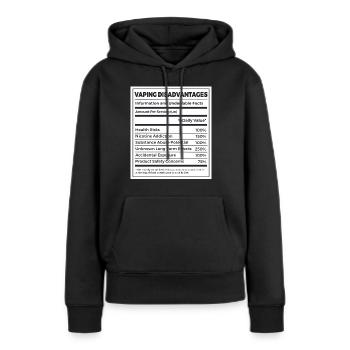 Anti Teen Vaping Non-Smoker Nutritional Facts - Women’s Premium Organic Hoodie - black - Front - Julia (174cm)