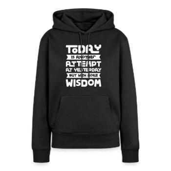 Connaissance motivatrice de la sagesse motivationnelle - Sweat à capuche Premium bio Femme - noir - Devant - Julia (174cm)