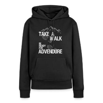 Wandern Wanderung Take a Walk Vintage - Frauen Premium Bio Hoodie - Schwarz - Vorne - Julia (174cm)