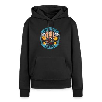 Hélicoptère Hélicoptère Bière - Sweat à capuche Premium bio Femme - noir - Devant - Julia (174cm)