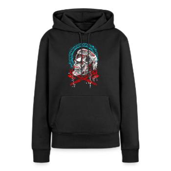 Wikinger Valhalla Krieger Normannen Waränger - Frauen Premium Bio Hoodie - Schwarz - Vorne - Julia (174cm)