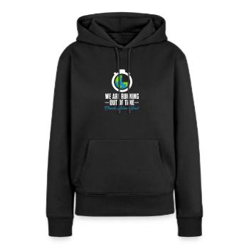 Klimawandel - Frauen Premium Bio Hoodie - Schwarz - Vorne - Julia (174cm)