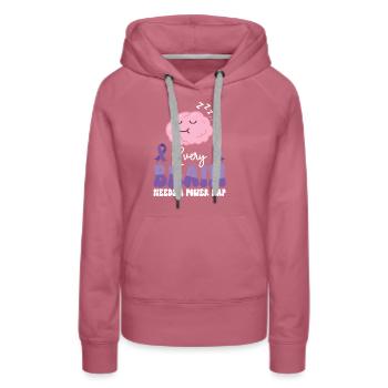 Sensibilisation à la maladie d’Alzheimer Santé mentale du cerveau - Sweat à capuche Premium bio Femme - mauve - Devant - Isabella (175cm)