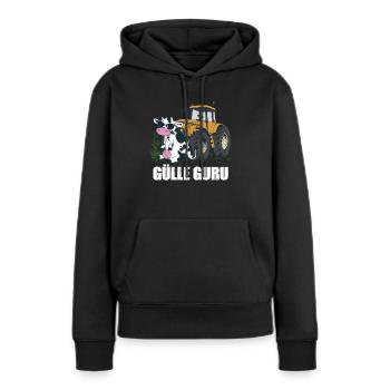 Gülle Guru - Frauen Premium Bio Hoodie - Schwarz - Vorne - Julia (174cm)