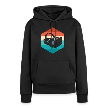 Virtual Reality VR Geschenk - Frauen Premium Bio Hoodie - Schwarz - Vorne - Julia (174cm)
