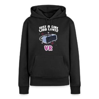 Virtual Reality VR Geschenk - Frauen Premium Bio Hoodie - Schwarz - Vorne - Julia (174cm)