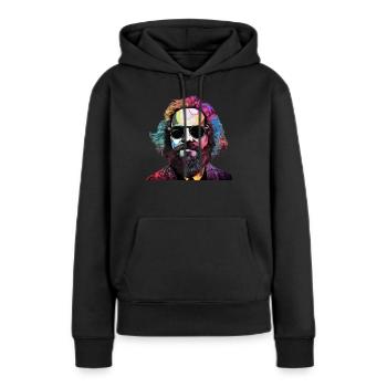 Le communisme a quitté le marxisme Karl Marx - Sweat à capuche Premium bio Femme - noir - Devant - Julia (174cm)