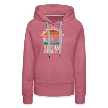 Virtual Reality VR Gift - Women’s Premium Organic Hoodie - mauve - Front - Isabella (175cm)