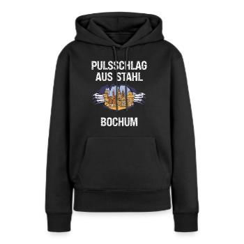 Au cœur de l’ouest Bochum Pott Charbon de la Ruhr Région de la Ruhr - Sweat à capuche Premium bio Femme - noir - Devant - Julia (174cm)