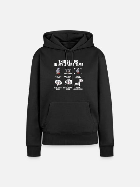 Graupapagei Afrikaanse Grijze Papegaai Papagei - Vrouwen Premium Bio hoodie - zwart