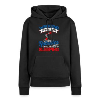 Wochenend-prognose Robotik-liebhaber - Frauen Premium Bio Hoodie - Schwarz - Vorne - Julia (174cm)
