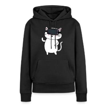 Cadeau VR de réalité virtuelle - Sweat à capuche Premium bio Femme - noir - Devant - Julia (174cm)