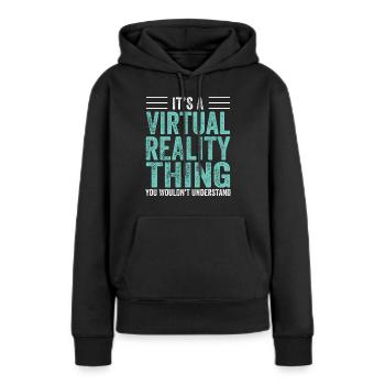 Cadeau VR de réalité virtuelle - Sweat à capuche Premium bio Femme - noir - Devant - Julia (174cm)