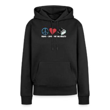Virtual Reality VR Geschenk - Frauen Premium Bio Hoodie - Schwarz - Vorne - Julia (174cm)