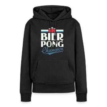 Bier Pong Champion - Bierpong Saufen Bier Pong - Frauen Premium Bio Hoodie - Schwarz - Vorne - Julia (174cm)