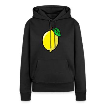 Citron citron citron agrumes - Sweat à capuche Premium bio Femme - noir - Devant - Julia (174cm)