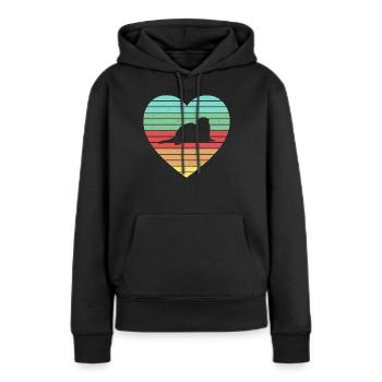 Weasel Cute Retro Ferret Fan Vintage Heart - Frauen Premium Bio Hoodie - Schwarz - Vorne - Julia (174cm)
