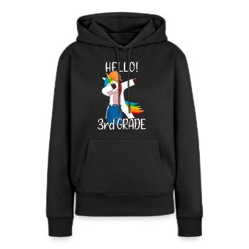 3rd grade third grader elementary school Einhorn - Women’s Premium Organic Hoodie - black - Front - Julia (174cm)