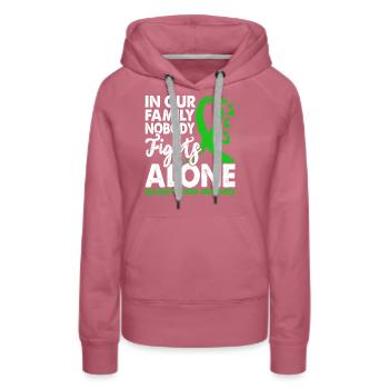 No one fights bile duct cancer alone - Women’s Premium Organic Hoodie - mauve - Front - Isabella (175cm)