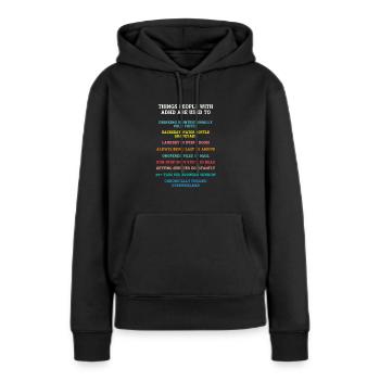 TDAH TDAH Déficit de l’attention Cadeau - Sweat à capuche Premium bio Femme - noir - Devant - Julia (174cm)