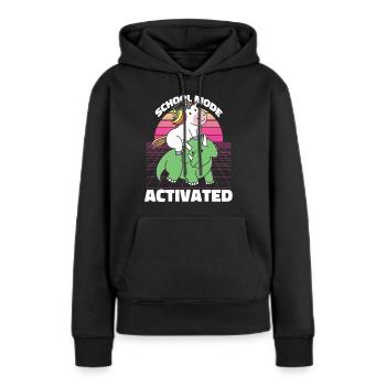 Student Unicorn Triceratops Dino Back To School - Women’s Premium Organic Hoodie - black - Front - Julia (174cm)