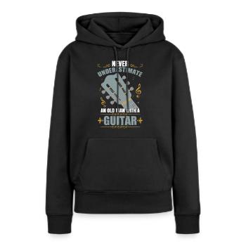 Akustische Gitarre Herren - Frauen Premium Bio Hoodie - Schwarz - Vorne - Julia (174cm)