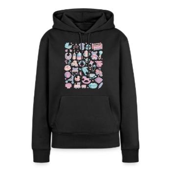 Bébé - Sweat à capuche Premium bio Femme - noir - Devant - Julia (174cm)