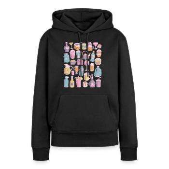 Boissons - Sweat à capuche Premium bio Femme - noir - Devant - Julia (174cm)