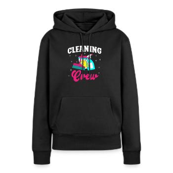 Équipe de nettoyage - Sweat à capuche Premium bio Femme - noir - Devant - Julia (174cm)