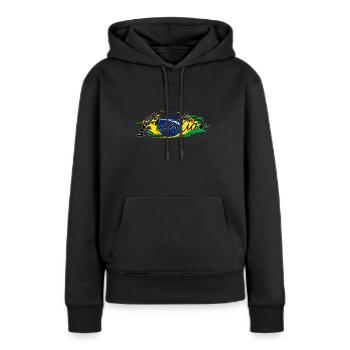Brasilien - Frauen Premium Bio Hoodie - Schwarz - Vorne - Julia (174cm)