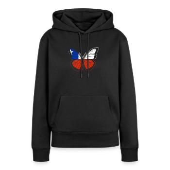 Chile - Frauen Premium Bio Hoodie - Schwarz - Vorne - Julia (174cm)