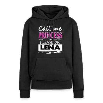 Je m’appelle Lena, je suis Lena, Princess Lena Gift - Sweat à capuche Premium bio Femme - noir - Devant - Julia (174cm)