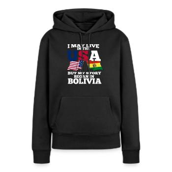 Bolivien - Frauen Premium Bio Hoodie - Schwarz - Vorne - Julia (174cm)