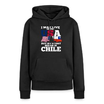 Chili - Sweat à capuche Premium bio Femme - noir - Devant - Julia (174cm)