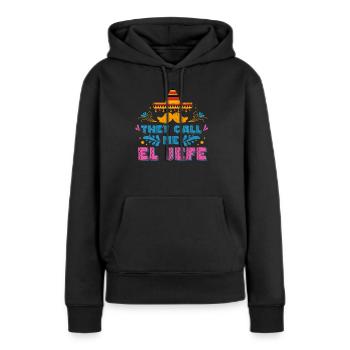 Mexiko - Frauen Premium Bio Hoodie - Schwarz - Vorne - Julia (174cm)