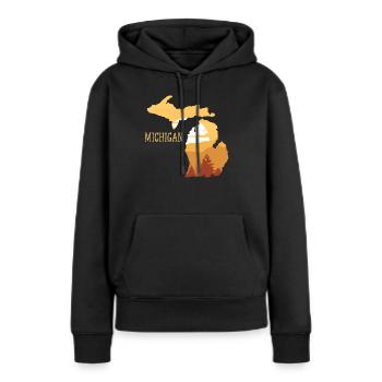 Michigan - Sweat à capuche Premium bio Femme - noir - Devant - Julia (174cm)