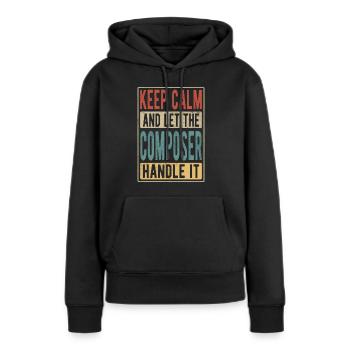 Komponist Retro Geschenk - Frauen Premium Bio Hoodie - Schwarz - Vorne - Julia (174cm)