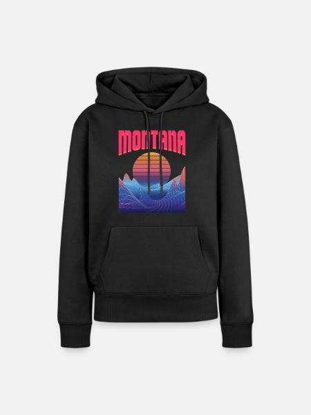 Montana - Frauen Premium Bio Hoodie - Schwarz