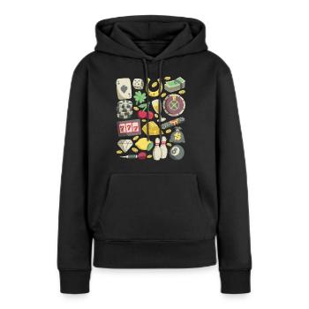 Casino - Frauen Premium Bio Hoodie - Schwarz - Vorne - Julia (174cm)