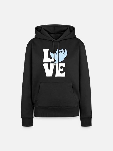 Stachelrochen Mantarochen Ozean Rochen - Frauen Premium Bio Hoodie - Schwarz